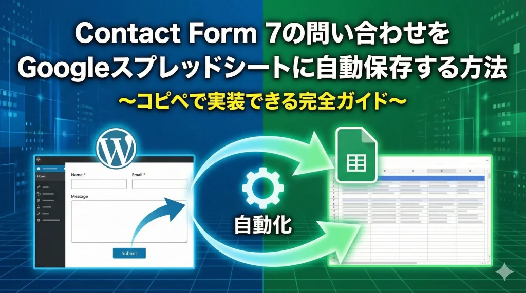 Contact Form 7の問い合わせをスプレッドシートに自動保存する方法